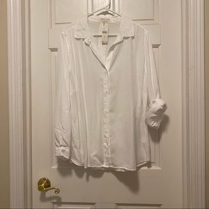 NWT Anthropologie White Tencel Button Down, 1X